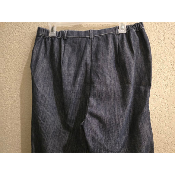 Tanjay Petite Straight Leg Pants 12P Blue with White Stitching - Picture 9 of 14